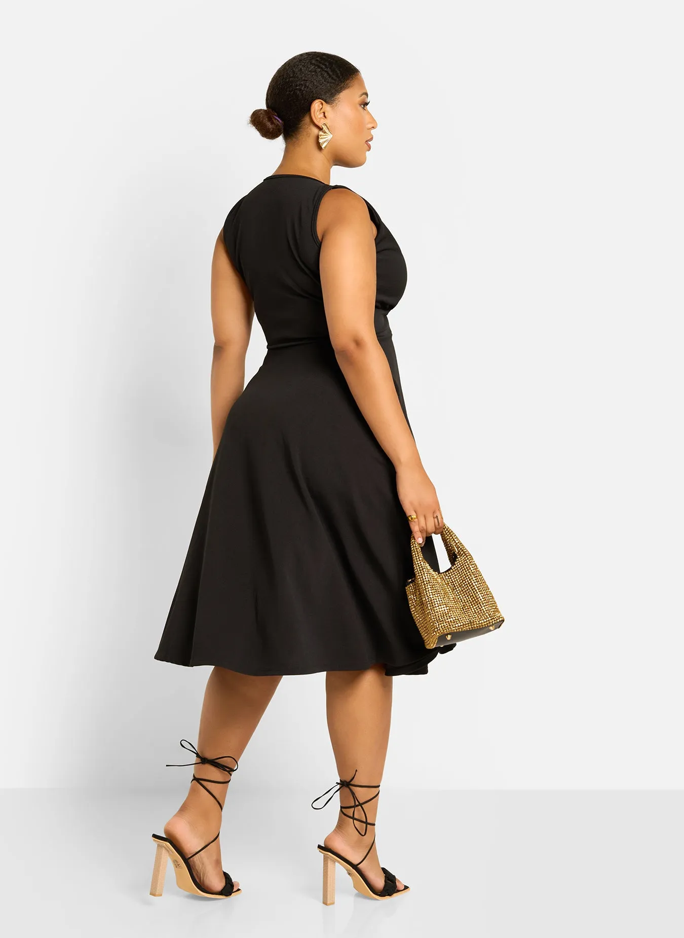 Kamelia Skater Midi Dress - Black sold by Rebdolls product image thumbnail 4