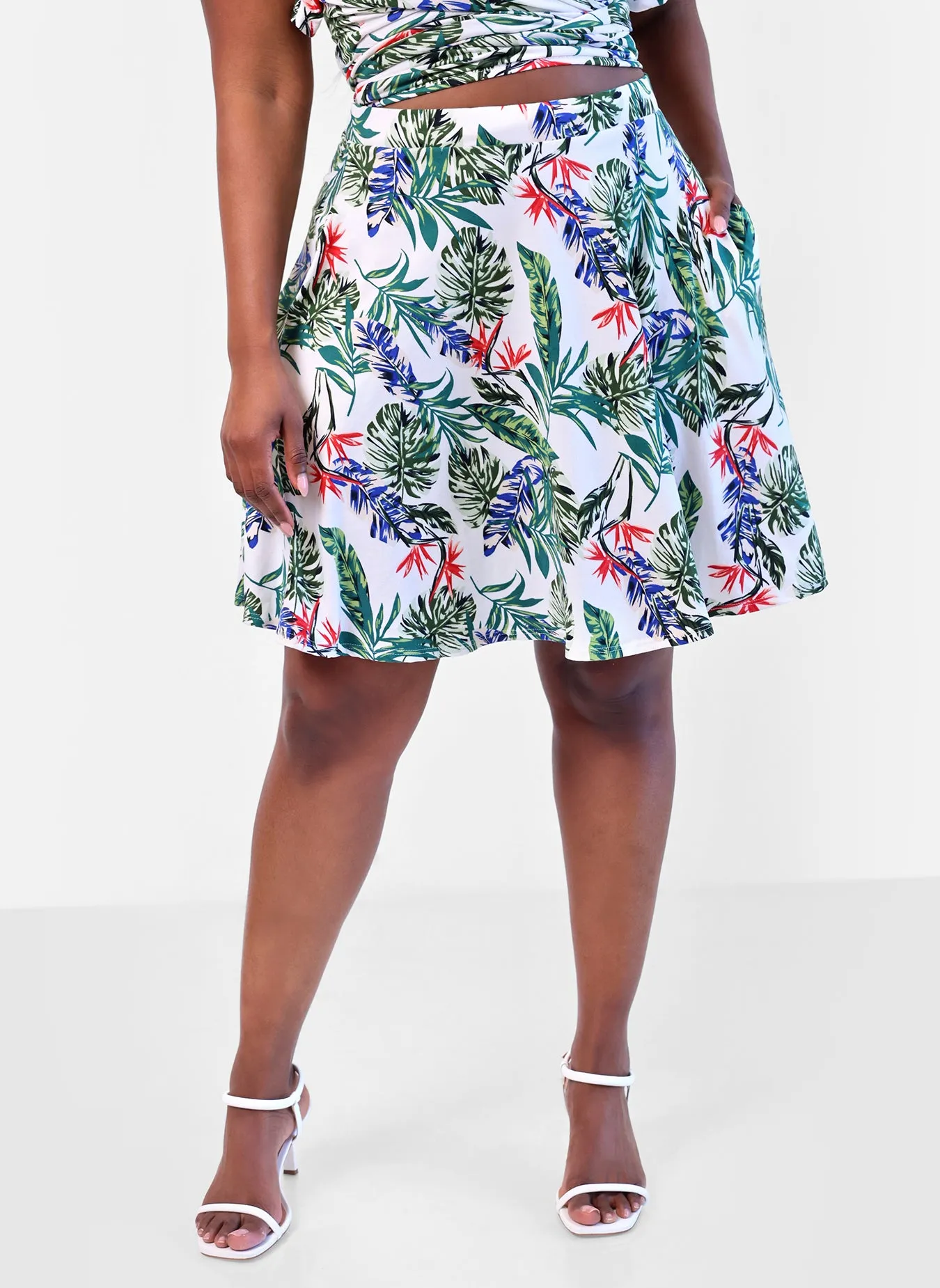 Capri Tropical Print Mini Skater Skirt sold by Rebdolls product image thumbnail 4