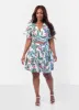 Capri Tropical Print Mini Skater Skirt sold by Rebdolls