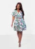 Capri Tropical Print Mini Skater Skirt sold by Rebdolls