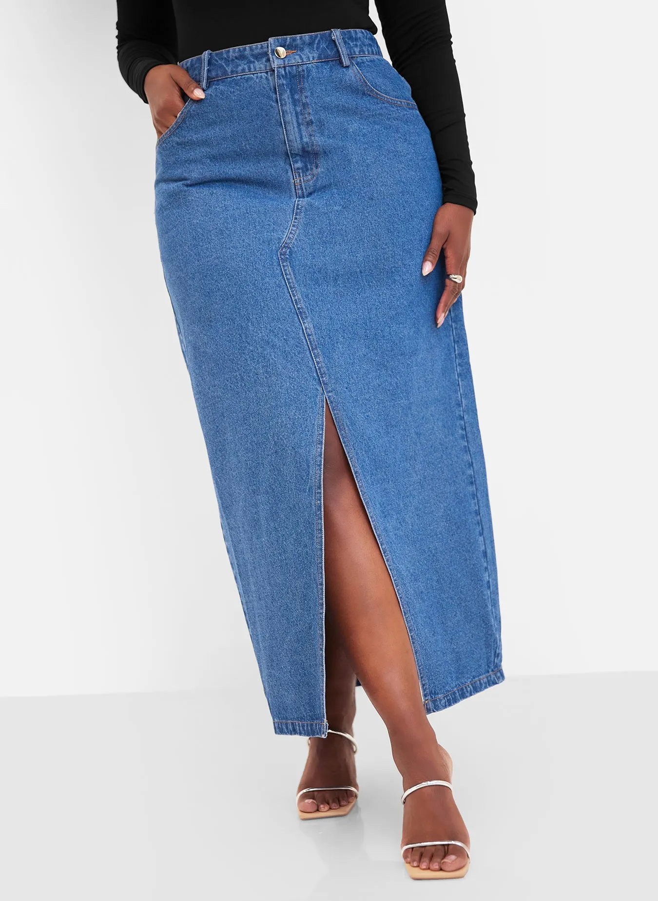 Meadow Denim Maxi Skirt sold by Rebdolls product image thumbnail 4