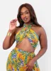 Bon Voyage Tropical Print Cross Over Top sold by Rebdolls