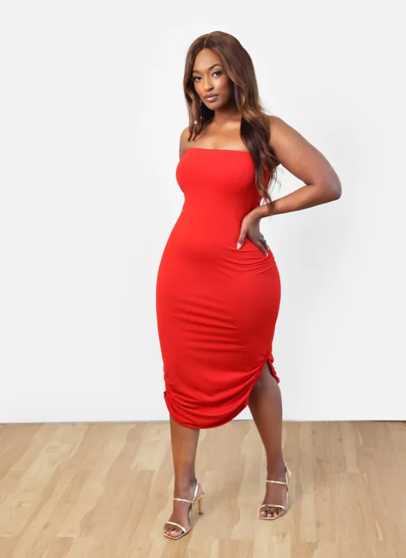 As I Am Bodycon Double Layered Midi Dress sold by Rebdolls