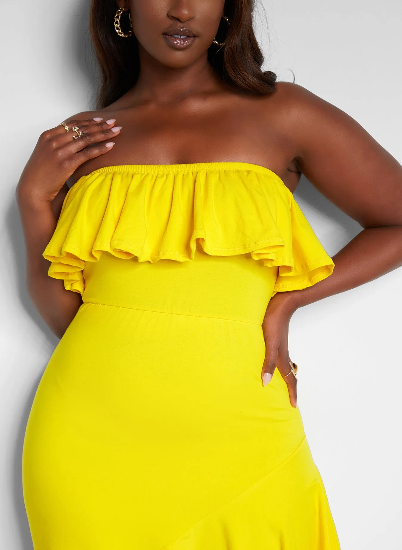 Ray of Sunshine Ruffled Sleeveless Dress - Yellow sold by Rebdolls product image thumbnail 4