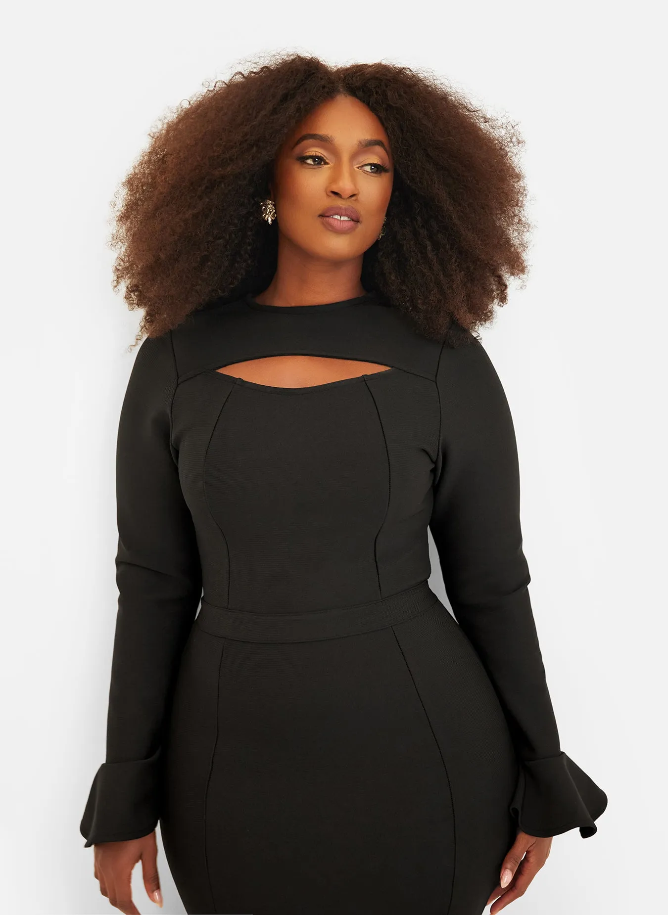 Amie Bandage Bell Sleeve Midi Bodycon Dress - Black sold by Rebdolls product image thumbnail 3