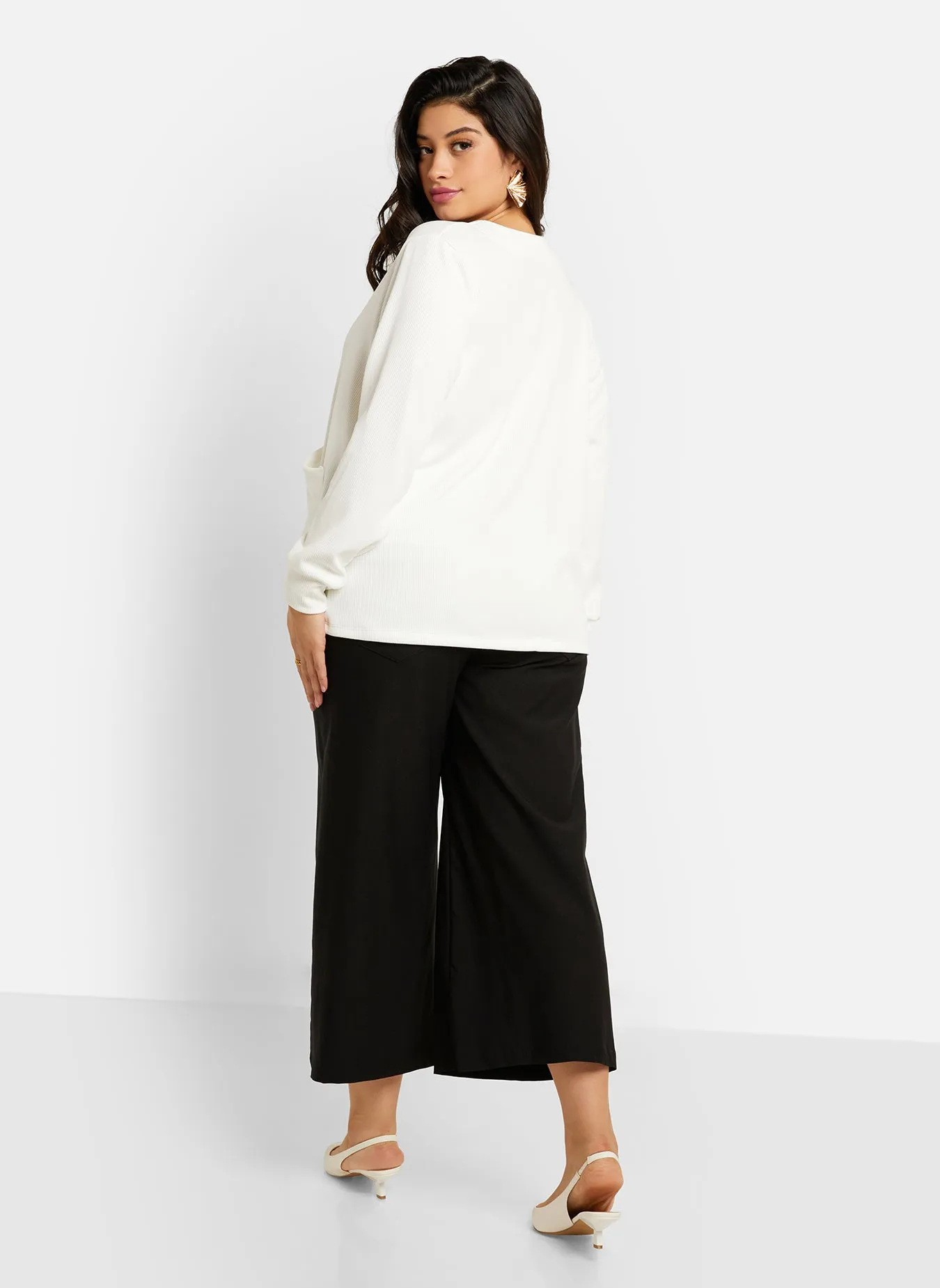 Christina Ribbed Oversized Button Front Sweater - White sold by Rebdolls product image thumbnail 5