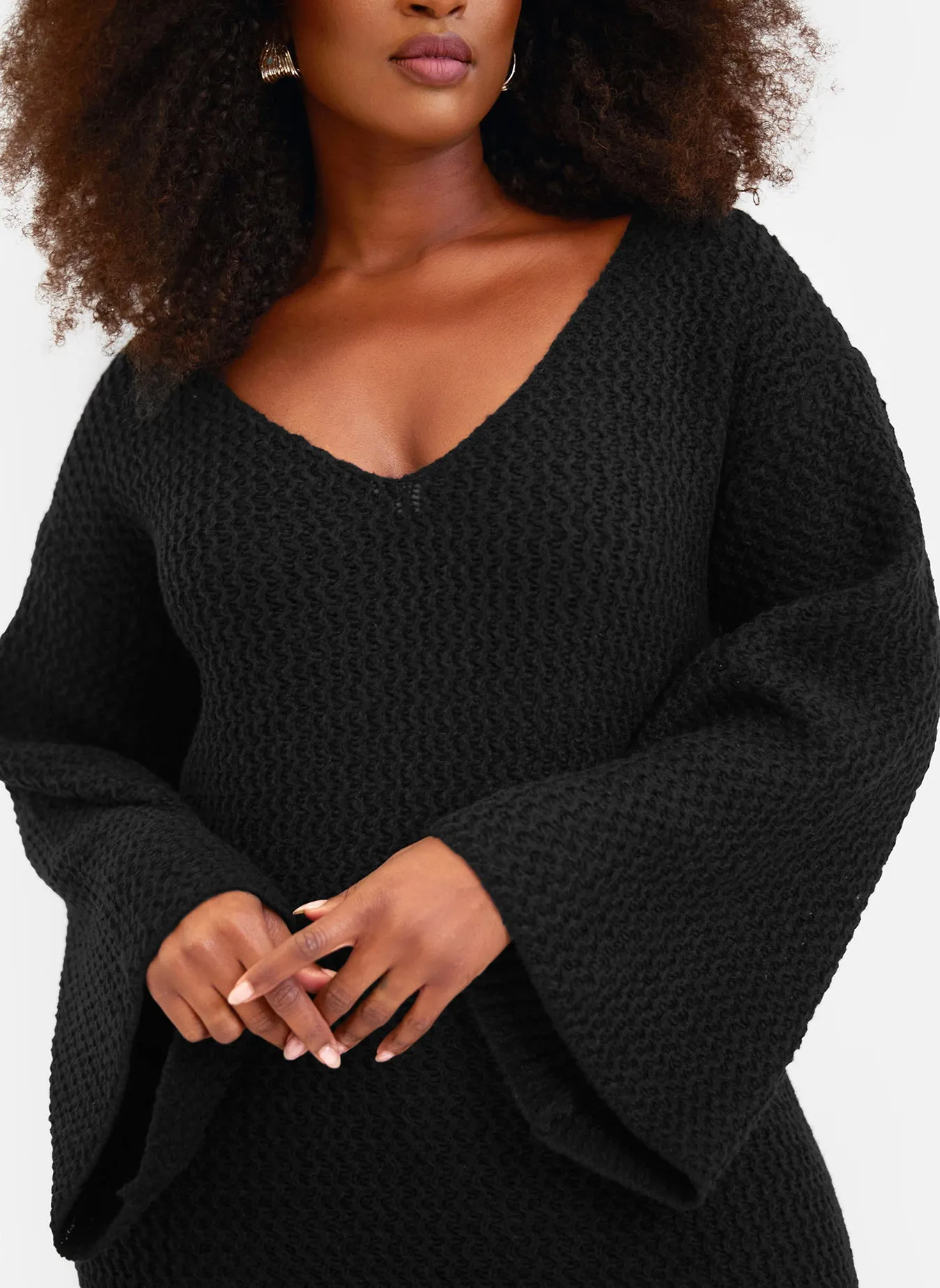 Galina Knit Off Shoulder Maxi Oversized Dress - Black sold by Rebdolls product image thumbnail 5
