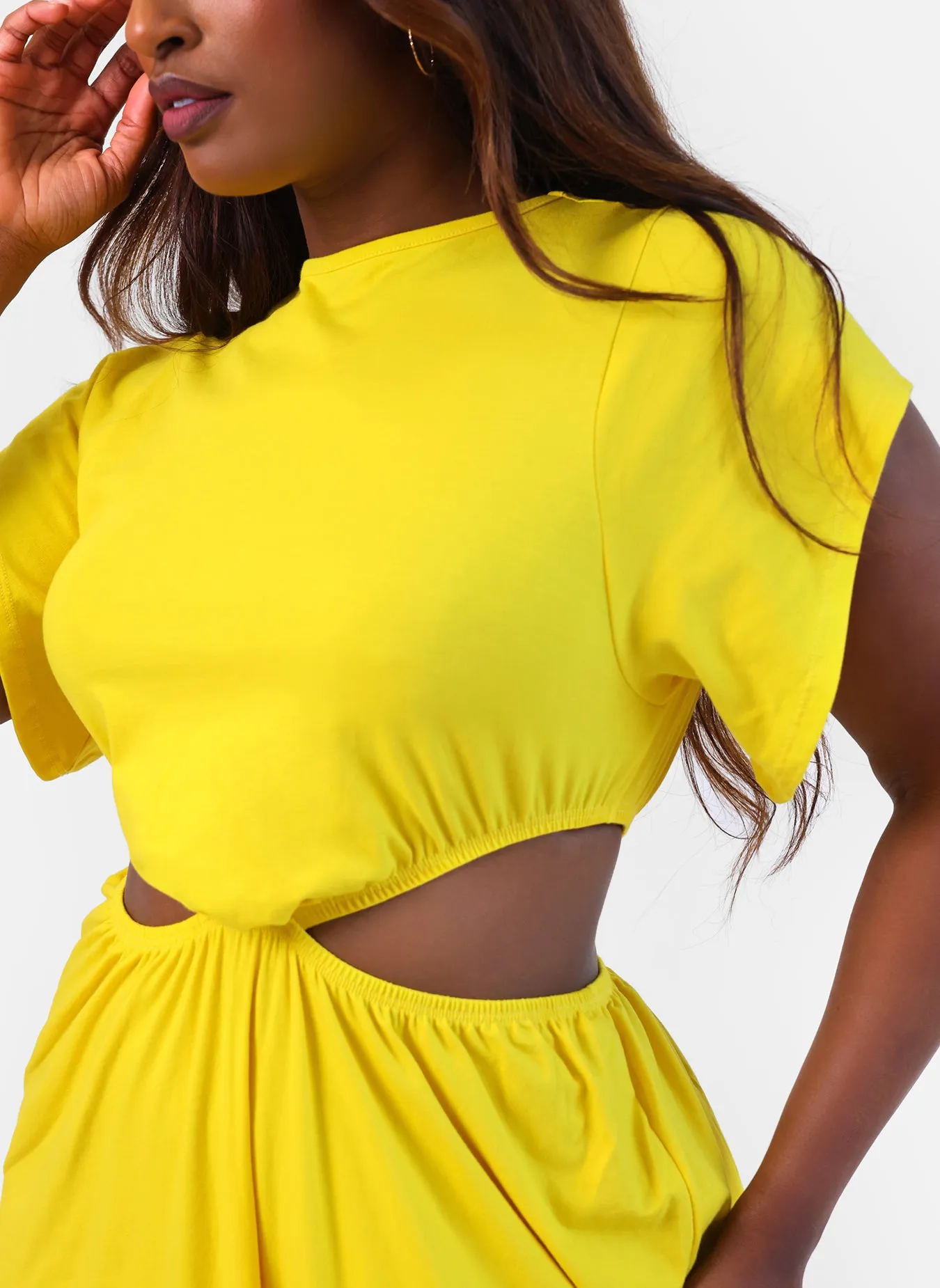 Desires Cut Out Maxi A Line Dress - Yellow sold by Rebdolls product image thumbnail 3