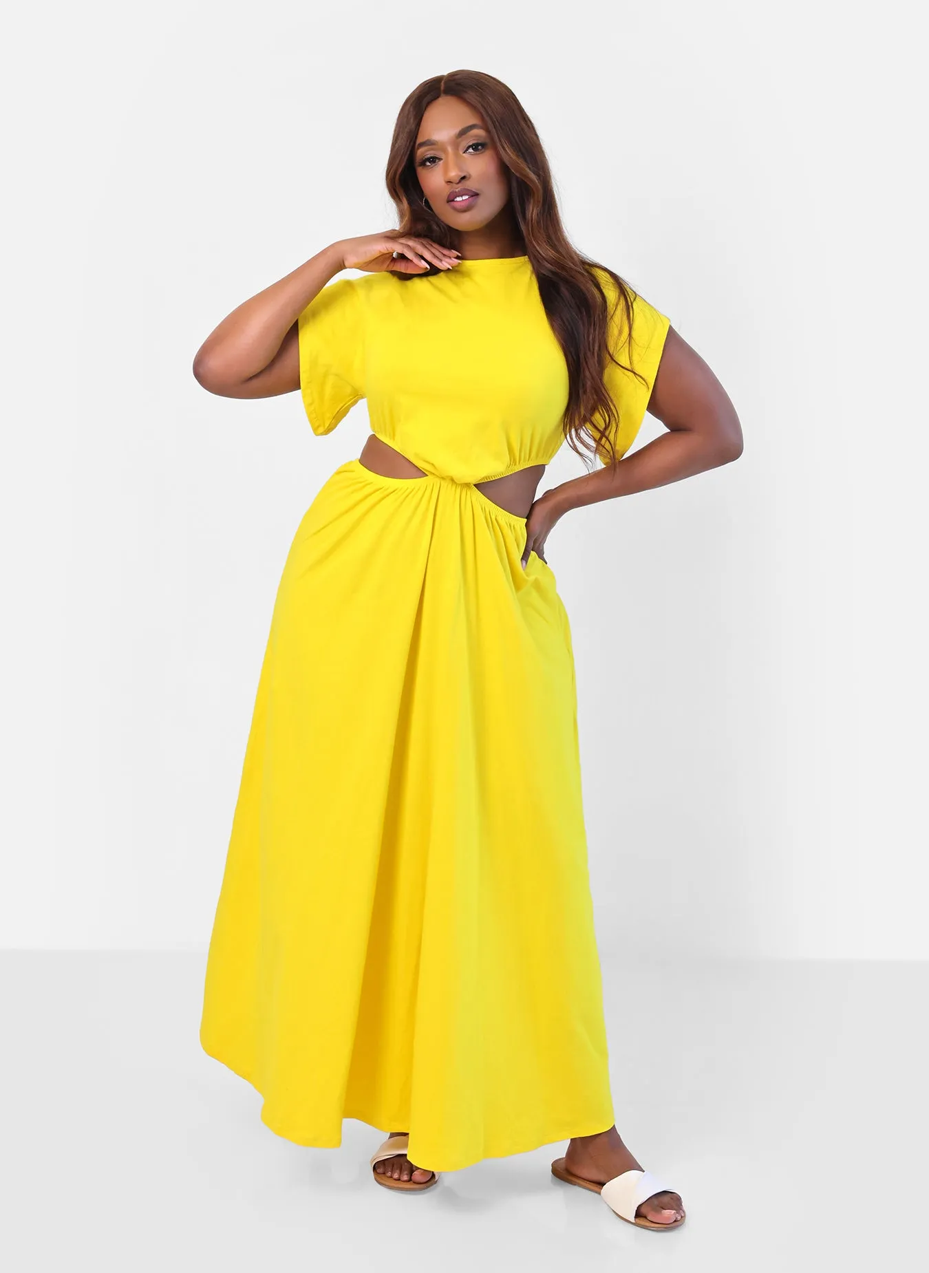 Desires Cut Out Maxi A Line Dress - Yellow sold by Rebdolls product image thumbnail 5