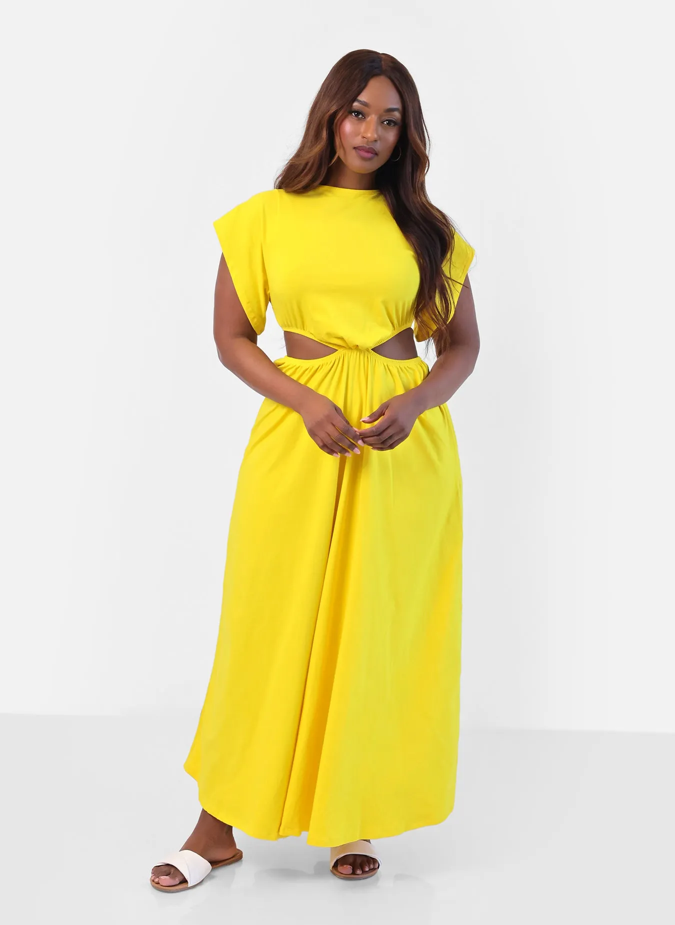Desires Cut Out Maxi A Line Dress - Yellow sold by Rebdolls product image thumbnail 4