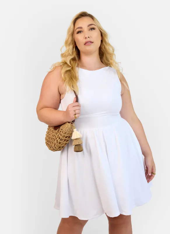 Zahra Drop Waist Skater Mini Dress sold by Rebdolls