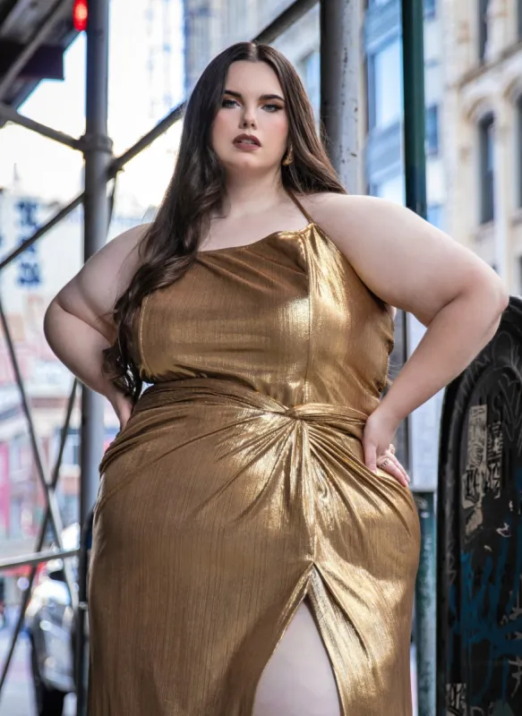 Kimora Metallic Halter Corset Top sold by Rebdolls