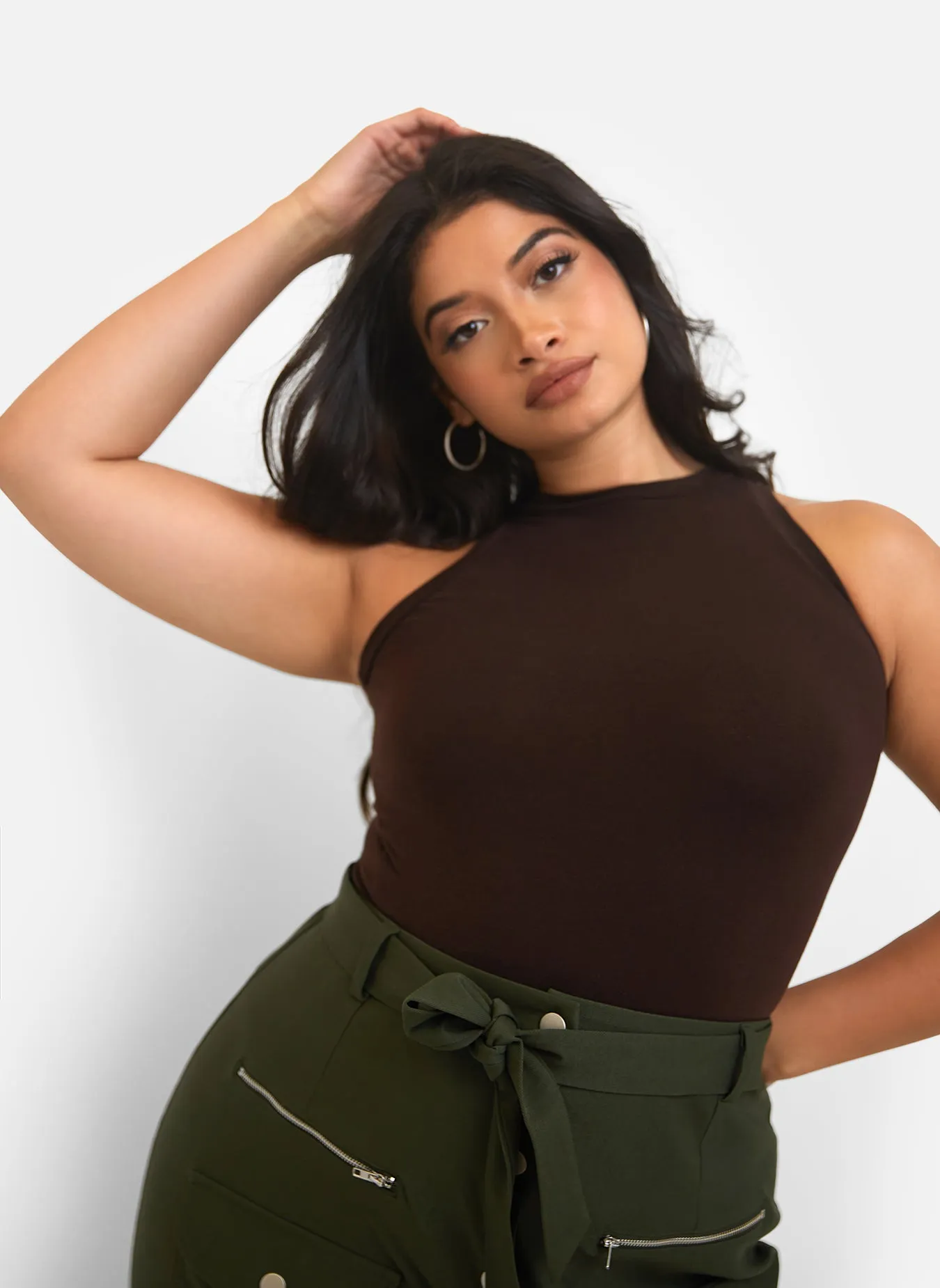 Essential High Neck Tank Top - Brown sold by Rebdolls product image thumbnail 4