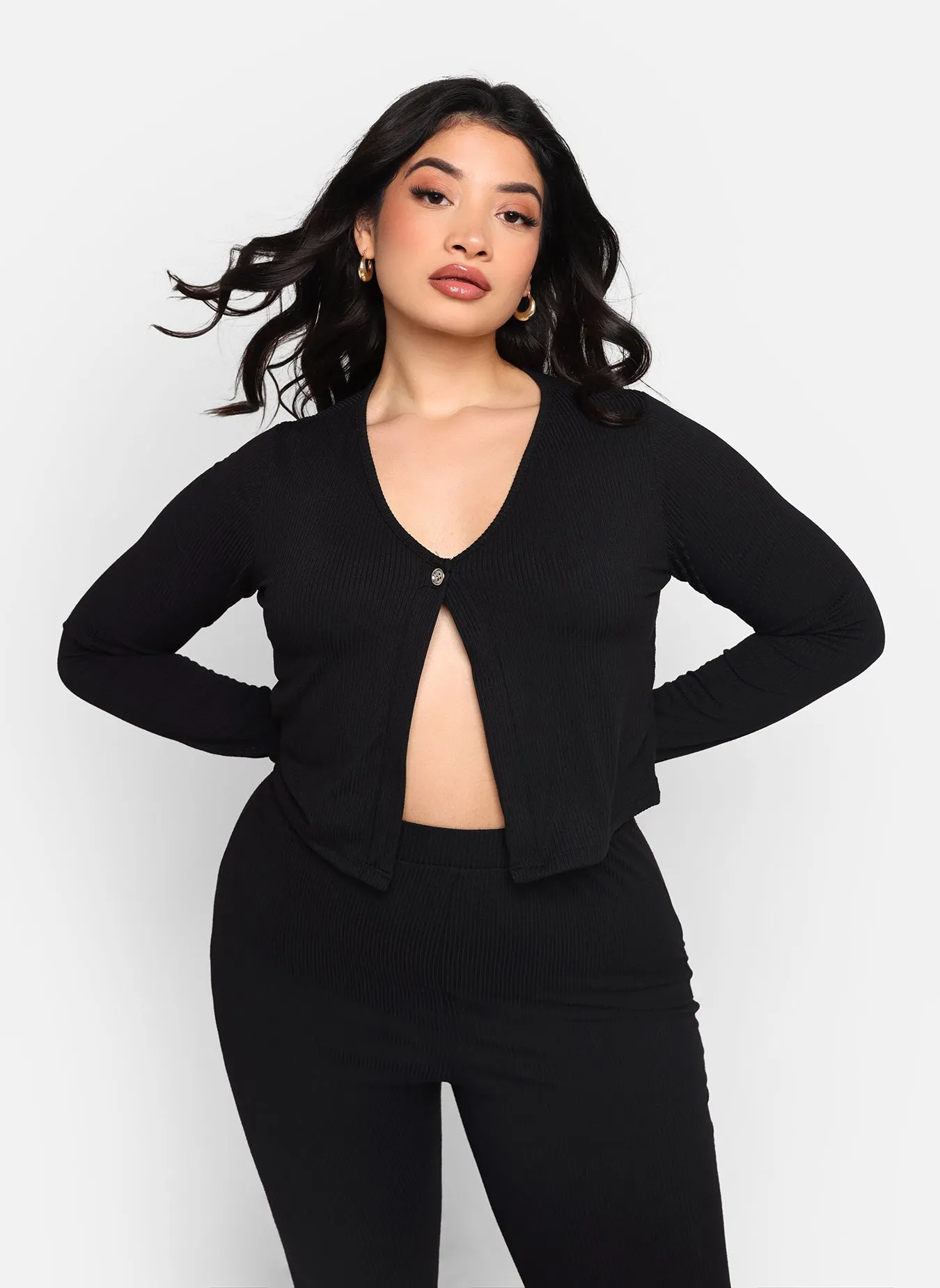 Veronique Textured Single Button Crop Top sold by Rebdolls