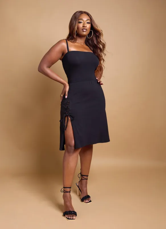 Sohia Drawstring A Line Midi Dress sold by Rebdolls