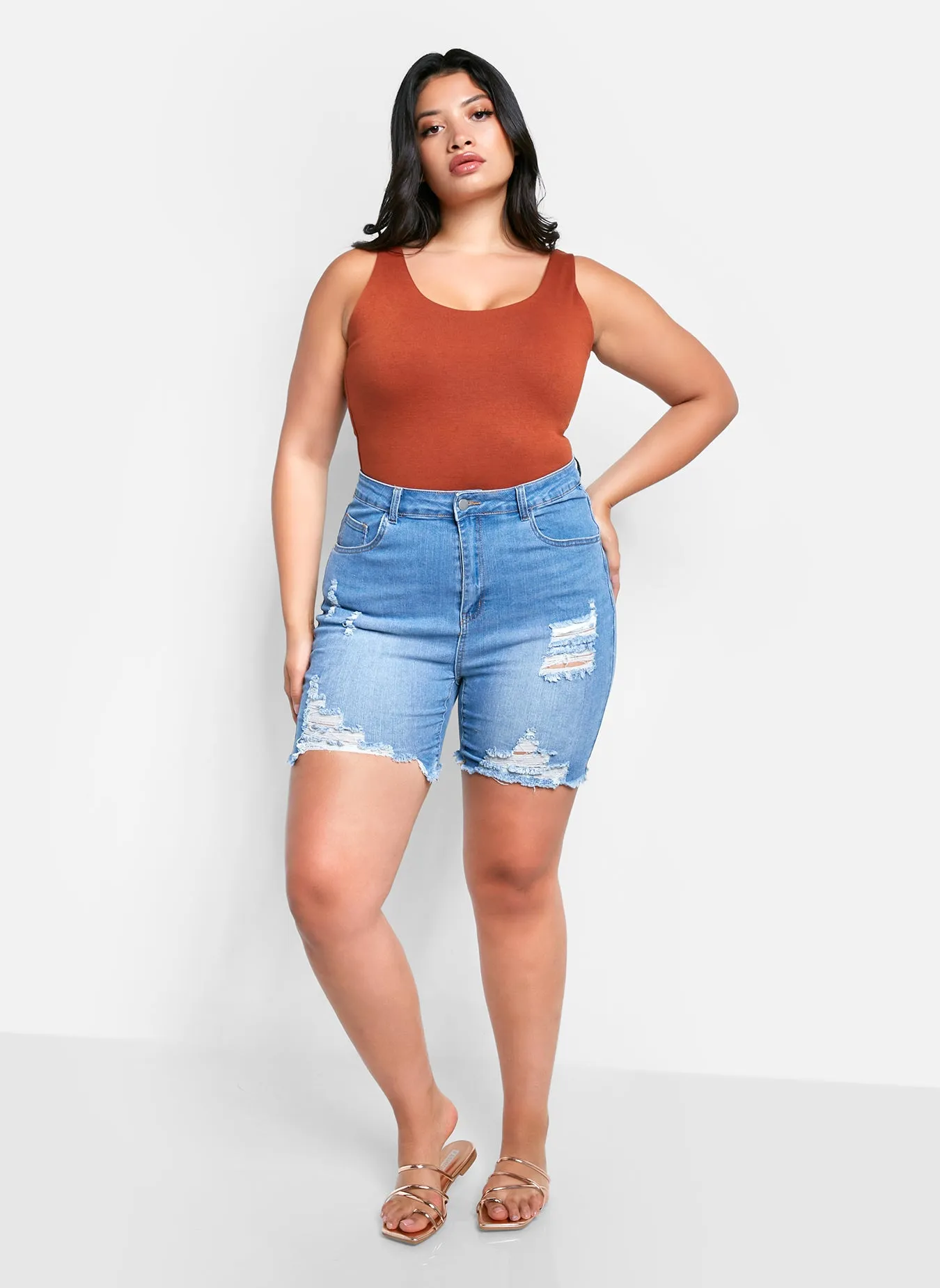 Essential Scoop Neck Tank Bodysuit - Mocha sold by Rebdolls product image thumbnail 3