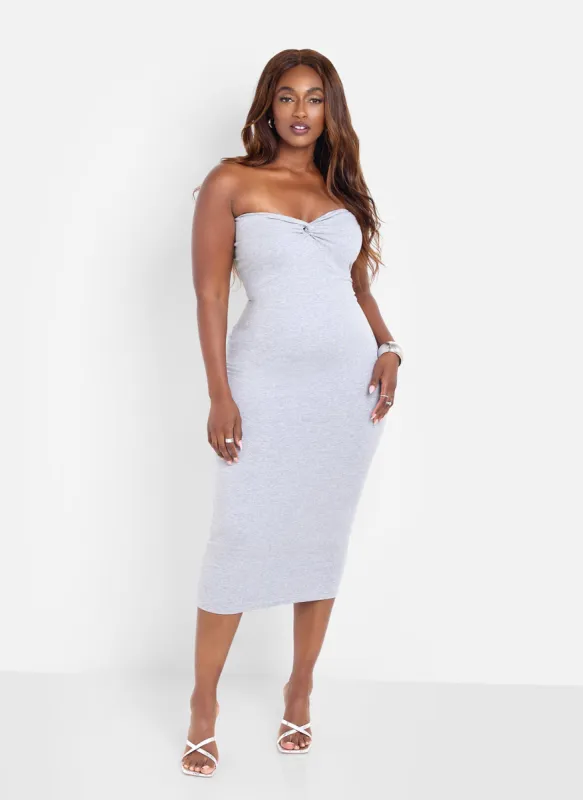 Gwenyth Knotted Bodycon Midi Dress sold by Rebdolls
