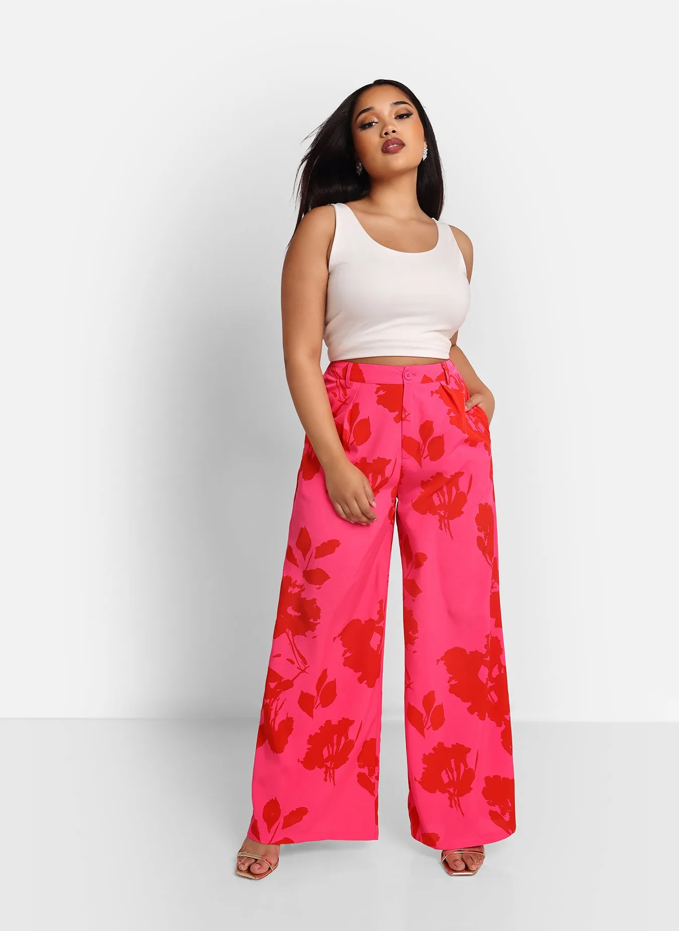 Carissa Floral Print Wide Leg Trousers W. Pockets sold by Rebdolls product image thumbnail 2