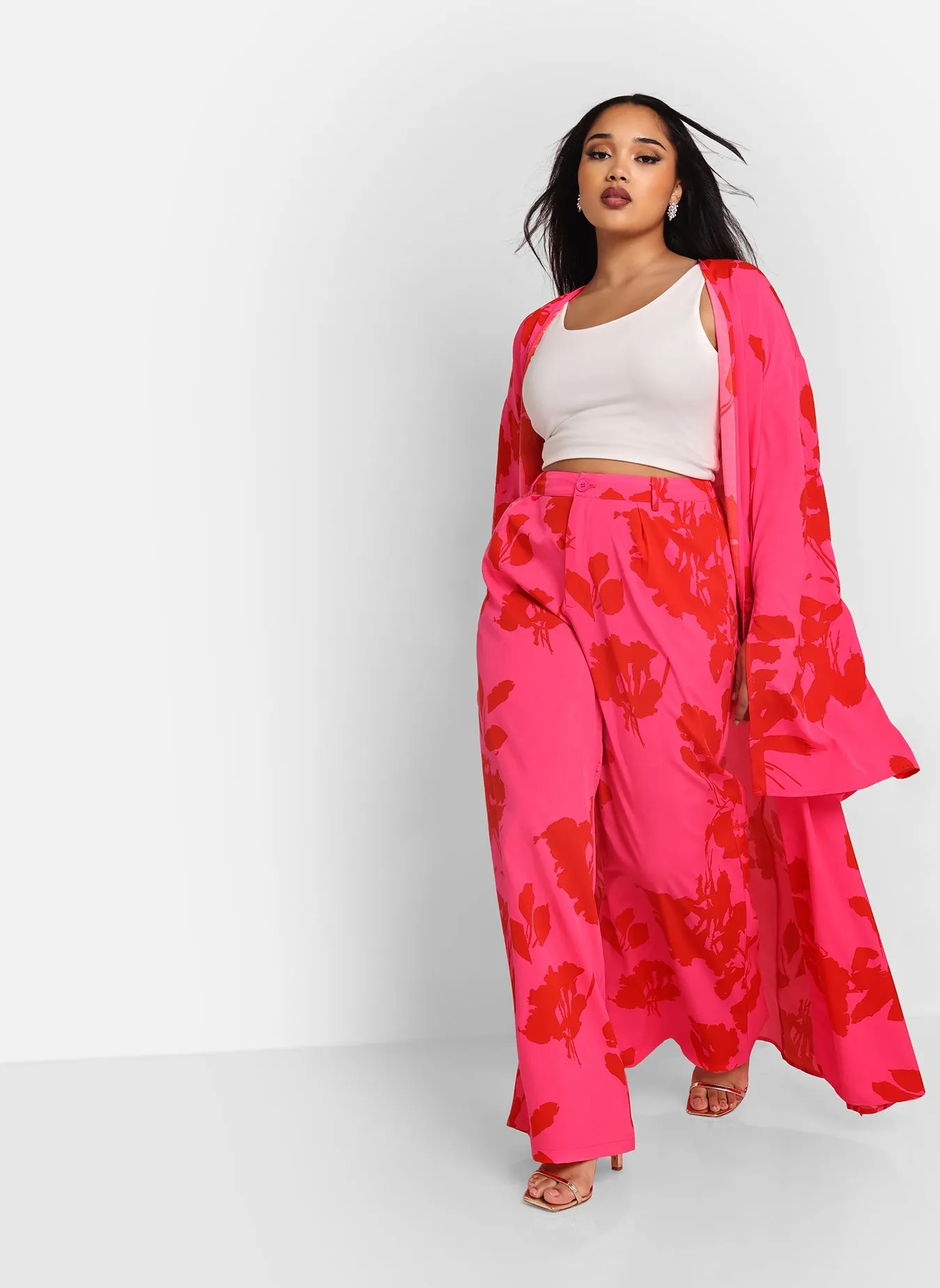 Carissa Floral Print Wide Leg Trousers W. Pockets sold by Rebdolls product image thumbnail 3