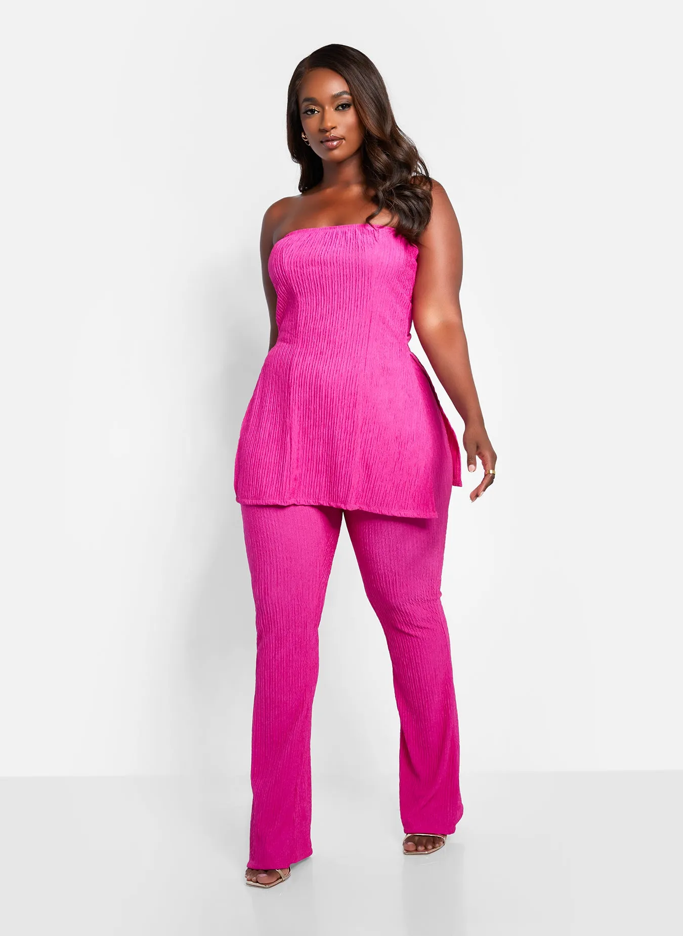 Mika Textured Bell Bottom Pants sold by Rebdolls