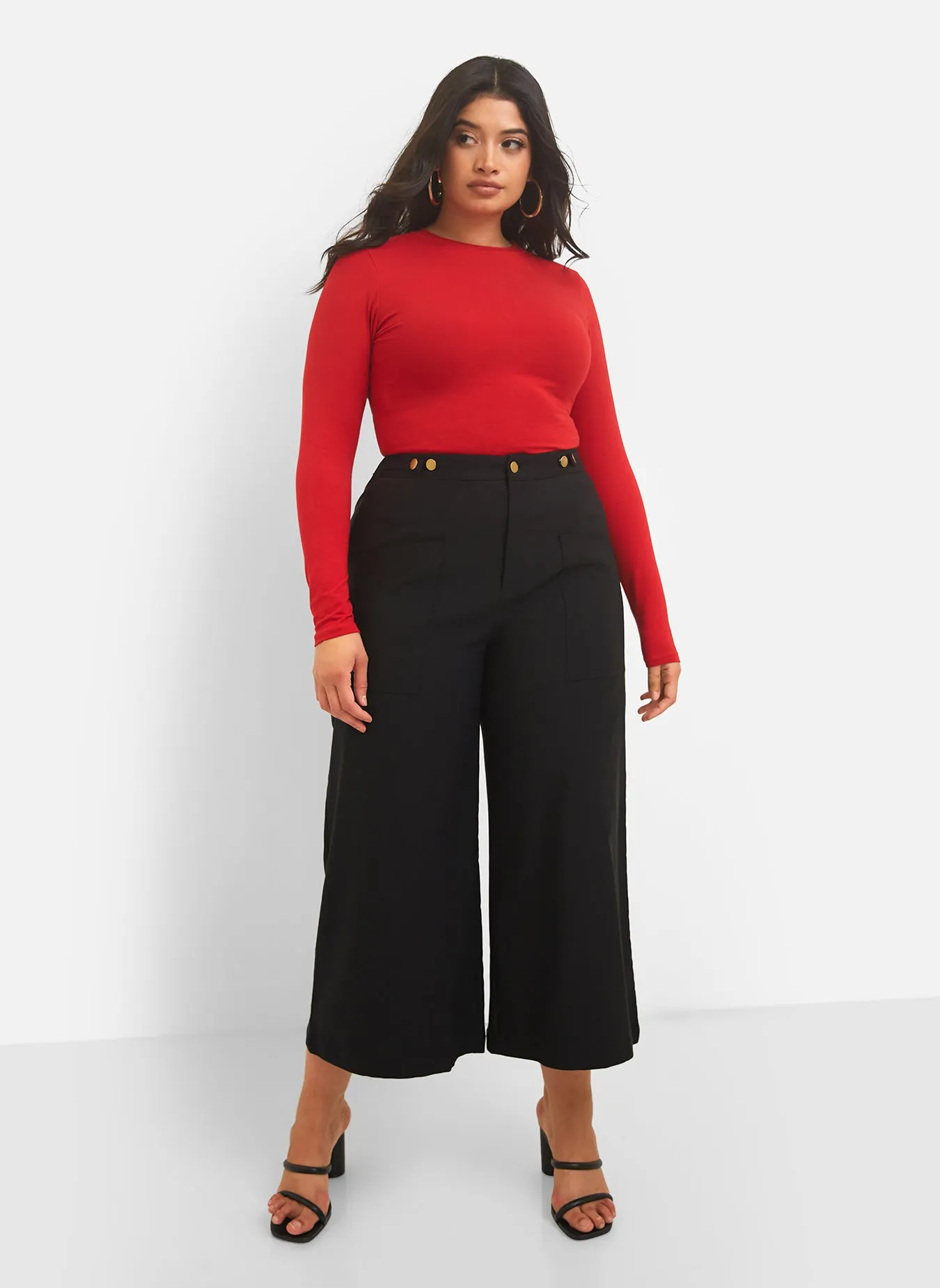 Essential Long Sleeve Crew Neck Top - Red sold by Rebdolls product image thumbnail 3