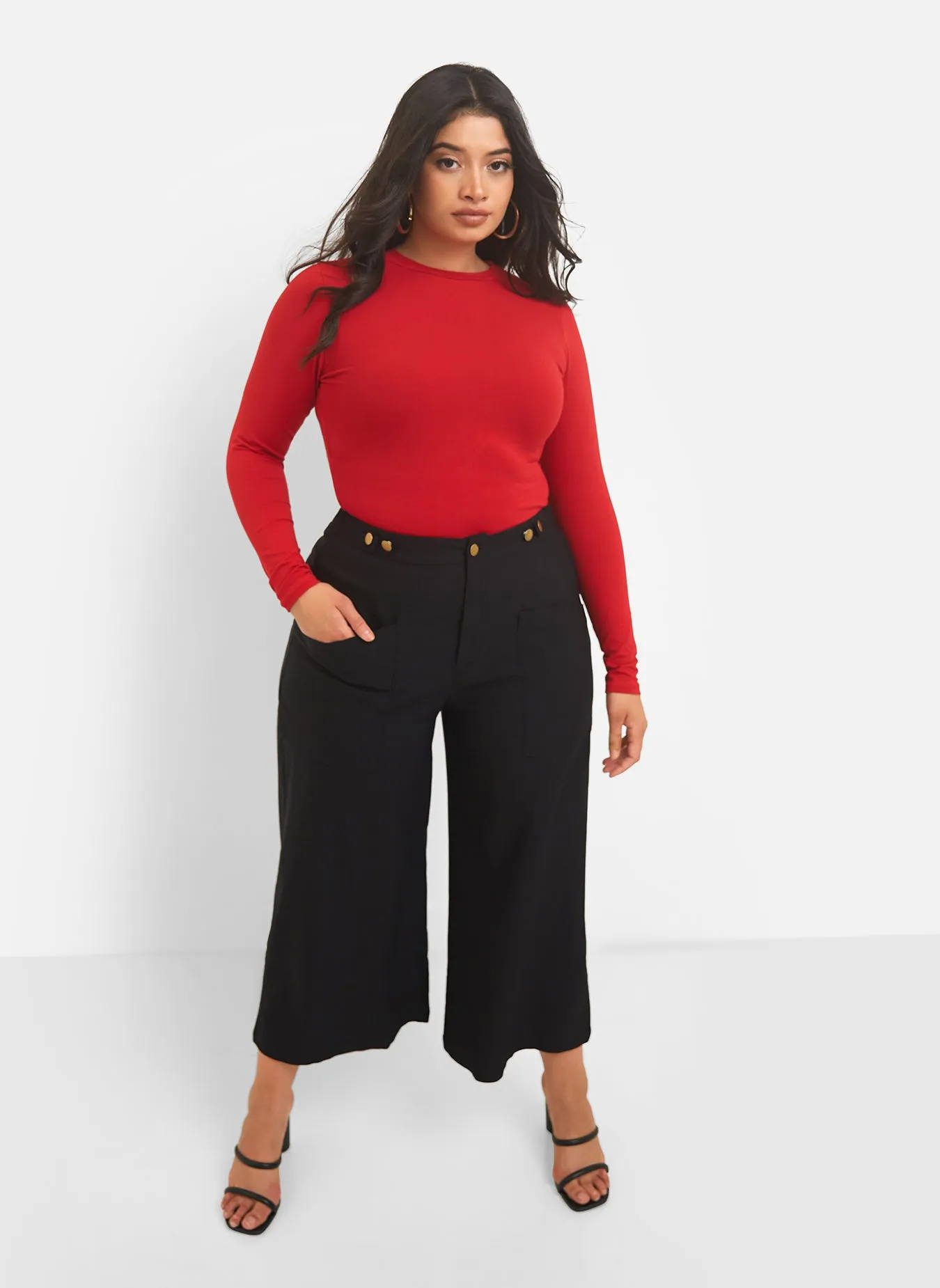 Essential Long Sleeve Crew Neck Top - Red sold by Rebdolls product image thumbnail 2