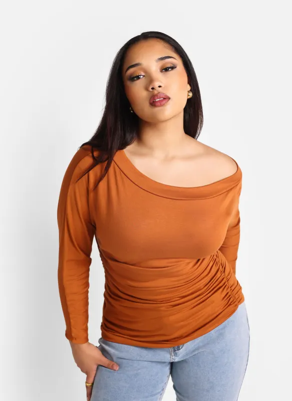 Essential Ruched Long Sleeve Top sold by Rebdolls