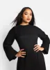 Helga Textured Flare Sleeve Midi Shift Dress sold by Rebdolls