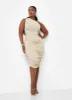 Karina Slinky One Shoulder Midi Bodycon Dress - Sand sold by Rebdolls