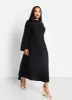 Helga Textured Flare Sleeve Midi Shift Dress sold by Rebdolls