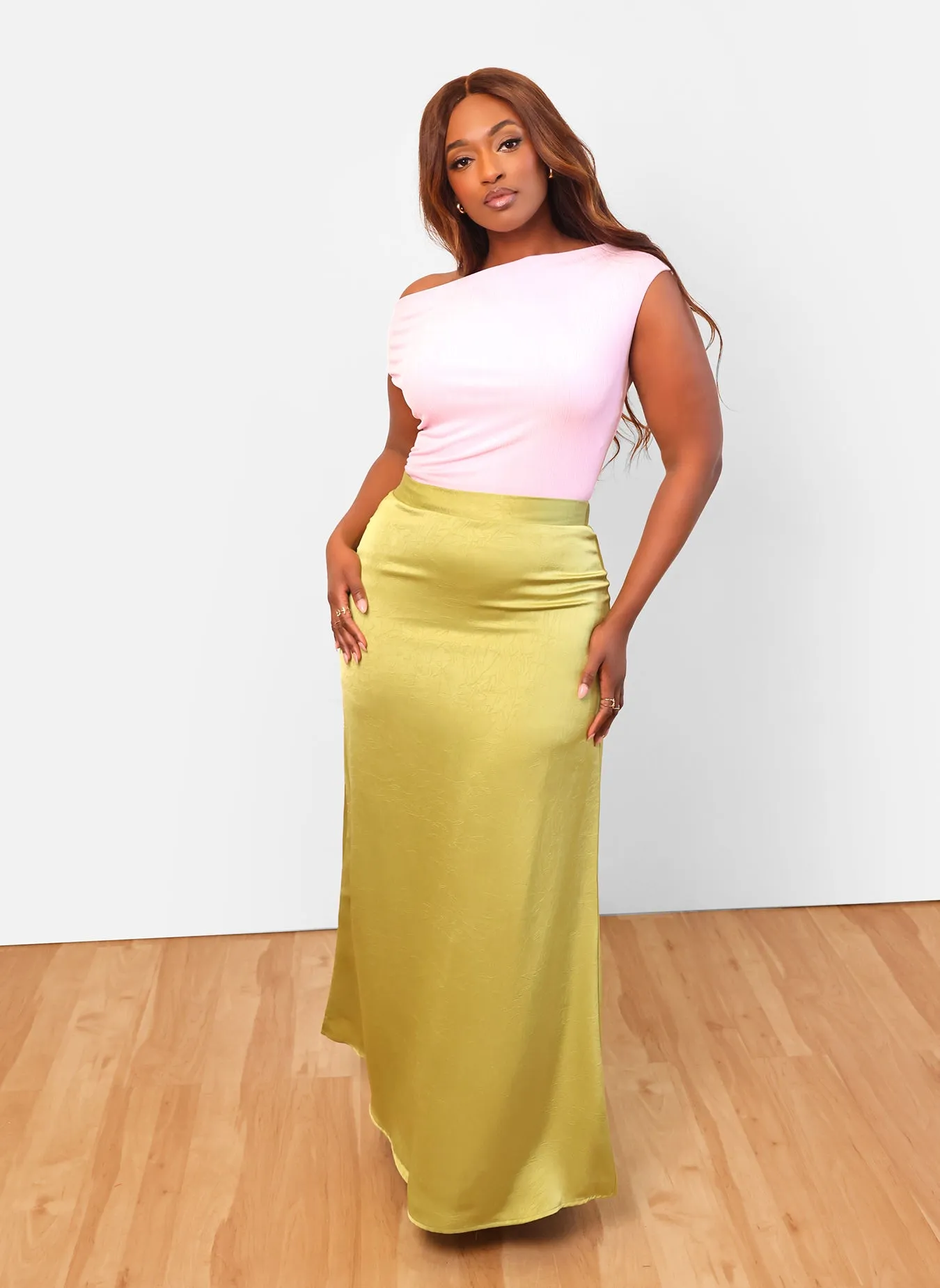 Celie Maxi Shift Skirt - Chartreuse sold by Rebdolls