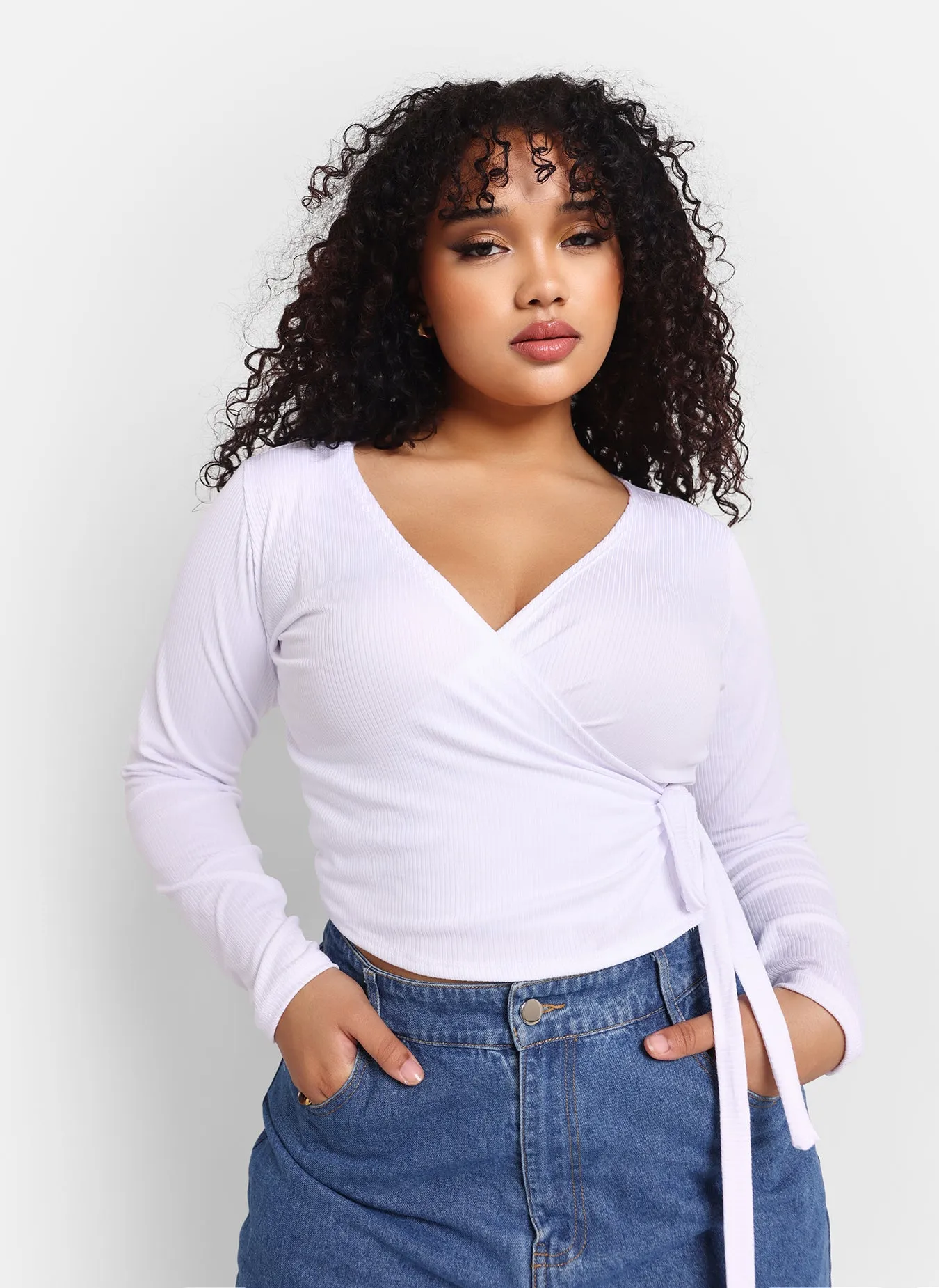 Taye Ribbed Tie Waist Top sold by Rebdolls