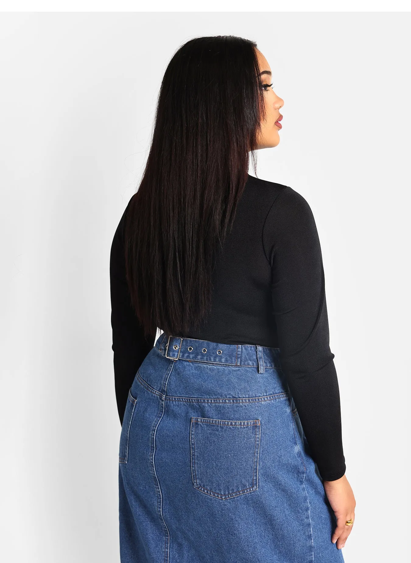 Essential Slinky Mock Neck Bodysuit - Black sold by Rebdolls product image thumbnail 5