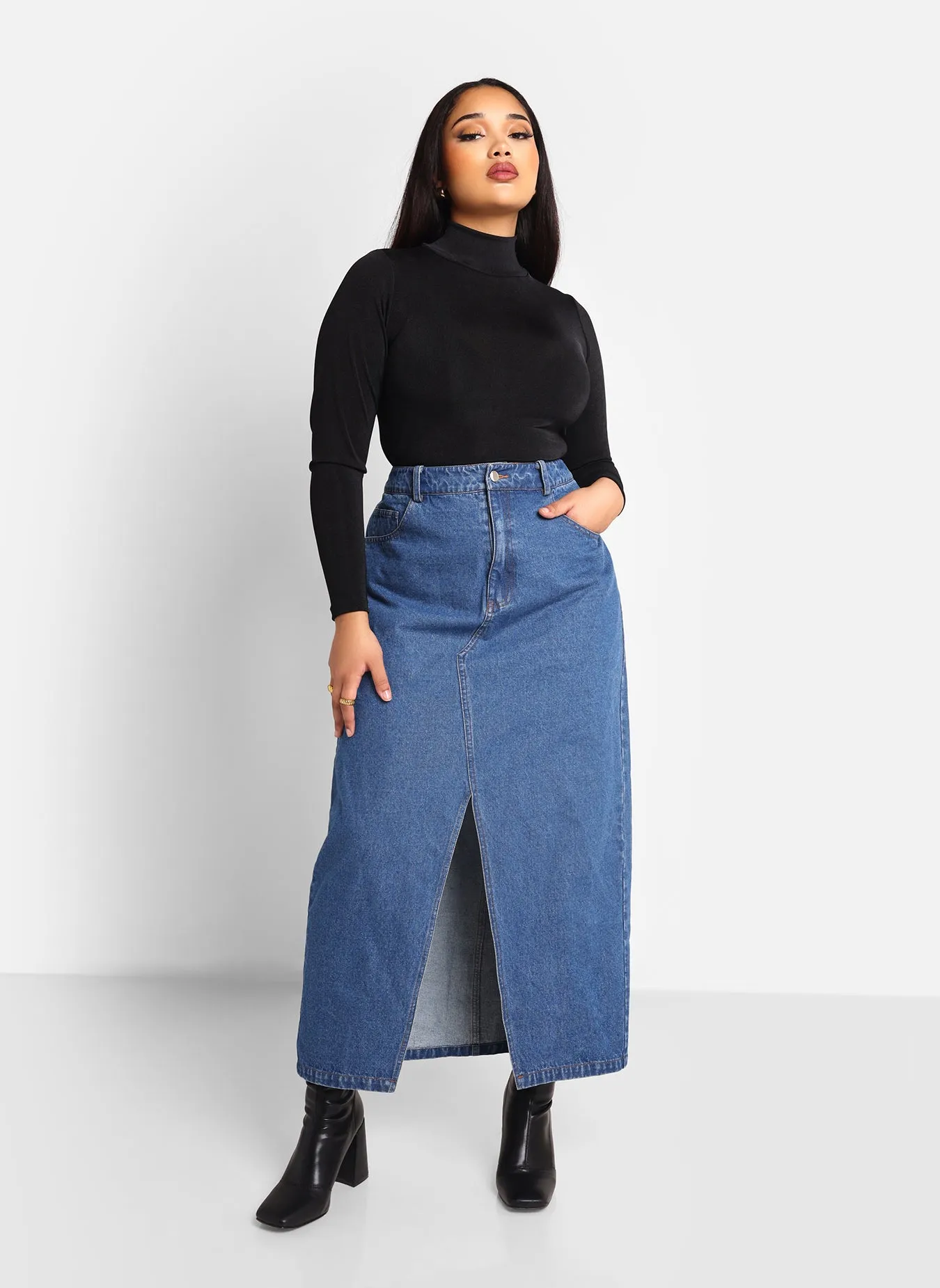 Essential Slinky Mock Neck Bodysuit - Black sold by Rebdolls product image thumbnail 2