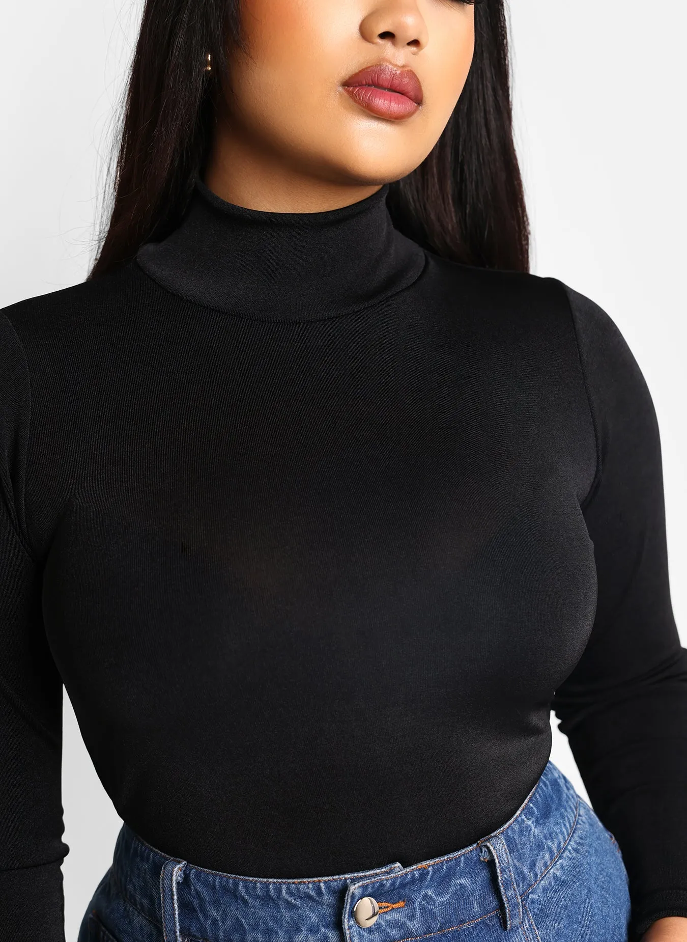 Essential Slinky Mock Neck Bodysuit - Black sold by Rebdolls product image thumbnail 3