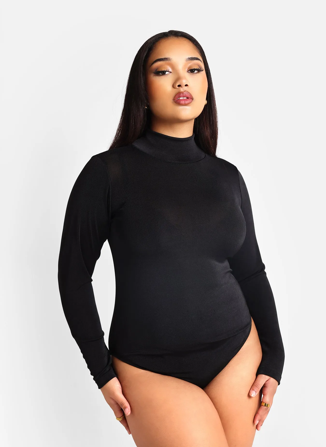 Essential Slinky Mock Neck Bodysuit - Black sold by Rebdolls product image thumbnail 4