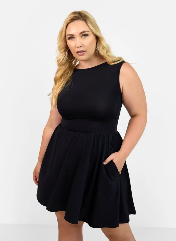 In Your Lane Mini Skater Dress sold by Rebdolls