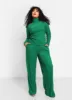 Abby Textured Wide Leg Pants W. Pockets - Forest Green sold by Rebdolls
