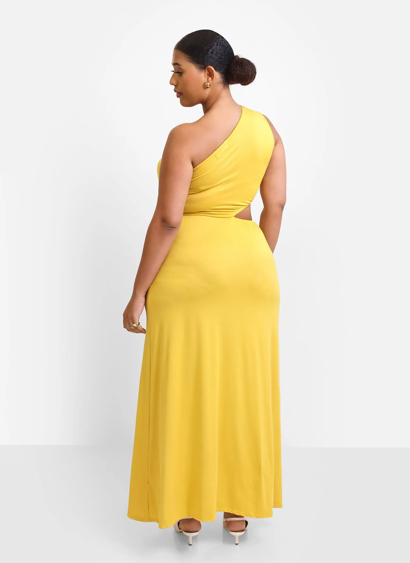 Say More Cut Out A Line Maxi Dress - Mustard sold by Rebdolls product image thumbnail 4