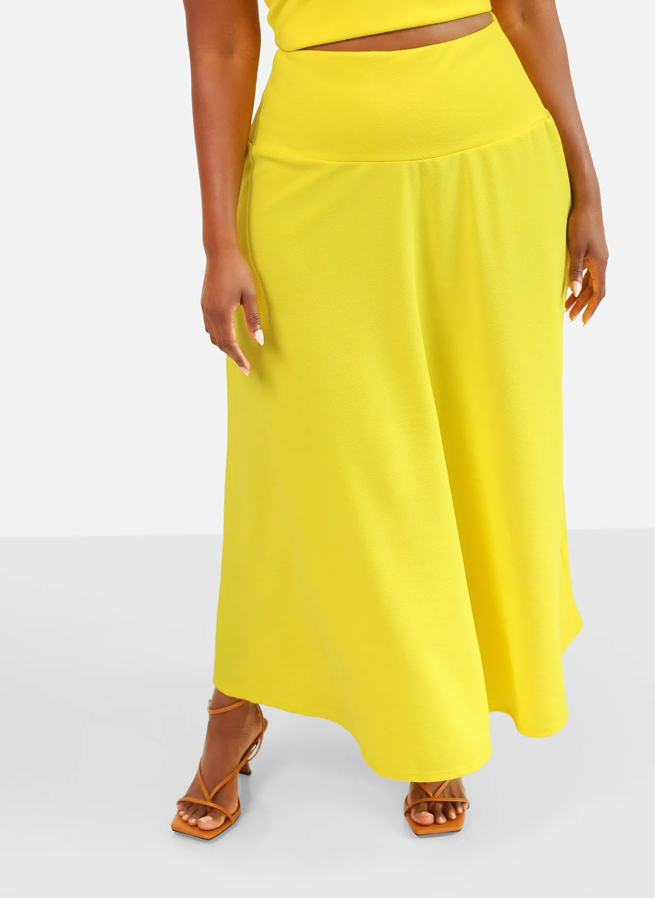High Shine Drop Waist A Line Ponte Maxi Skirt sold by Rebdolls product image thumbnail 3