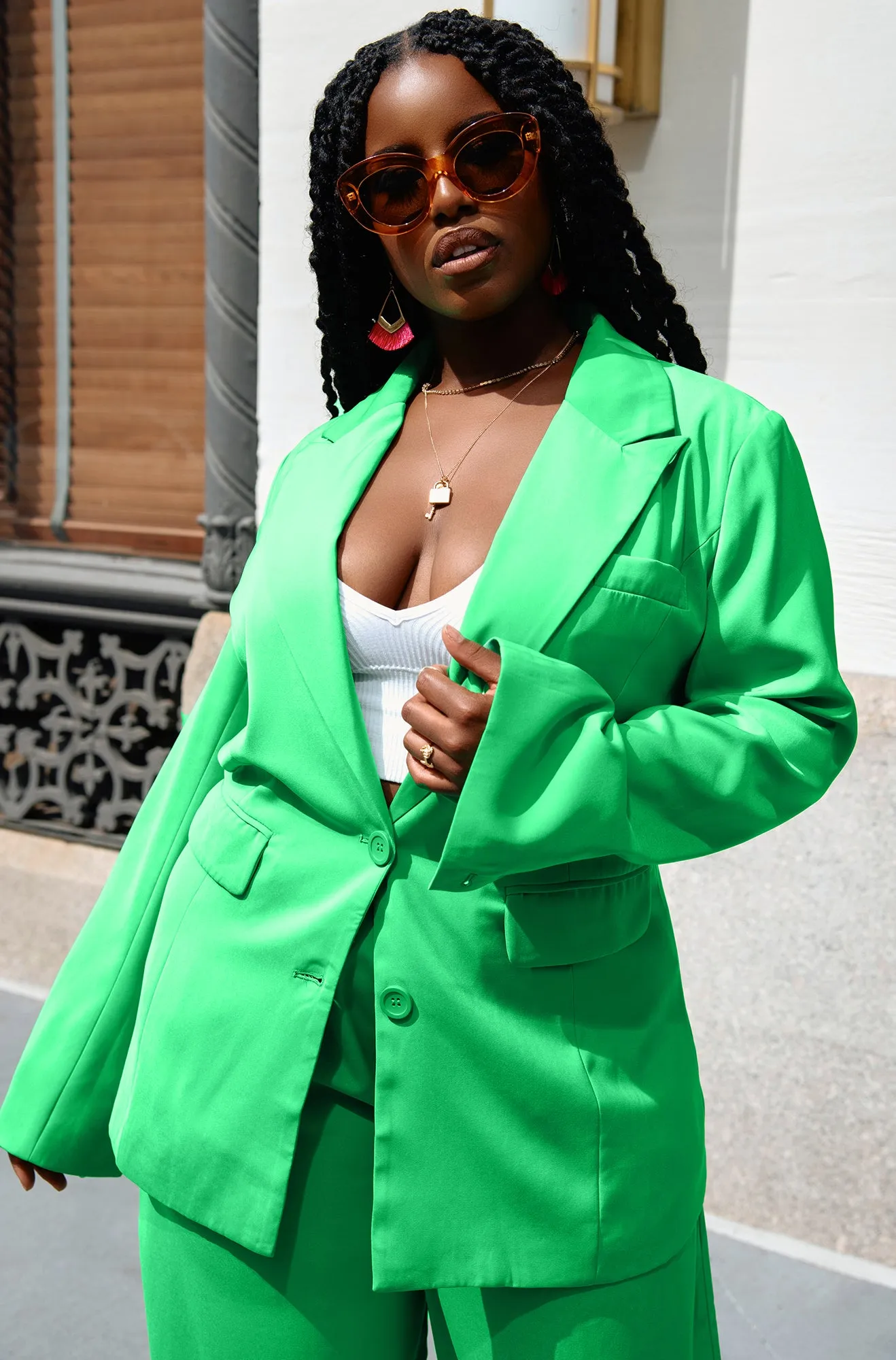 Olivia Oversized Blazer - Green sold by Rebdolls
