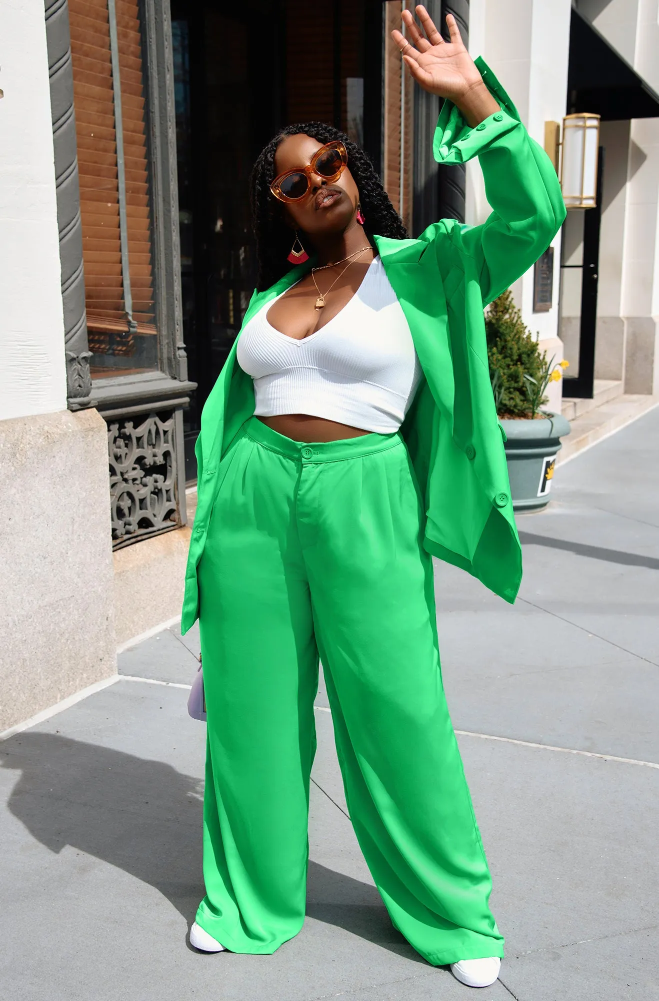 Olivia Oversized Blazer - Green sold by Rebdolls product image thumbnail 2