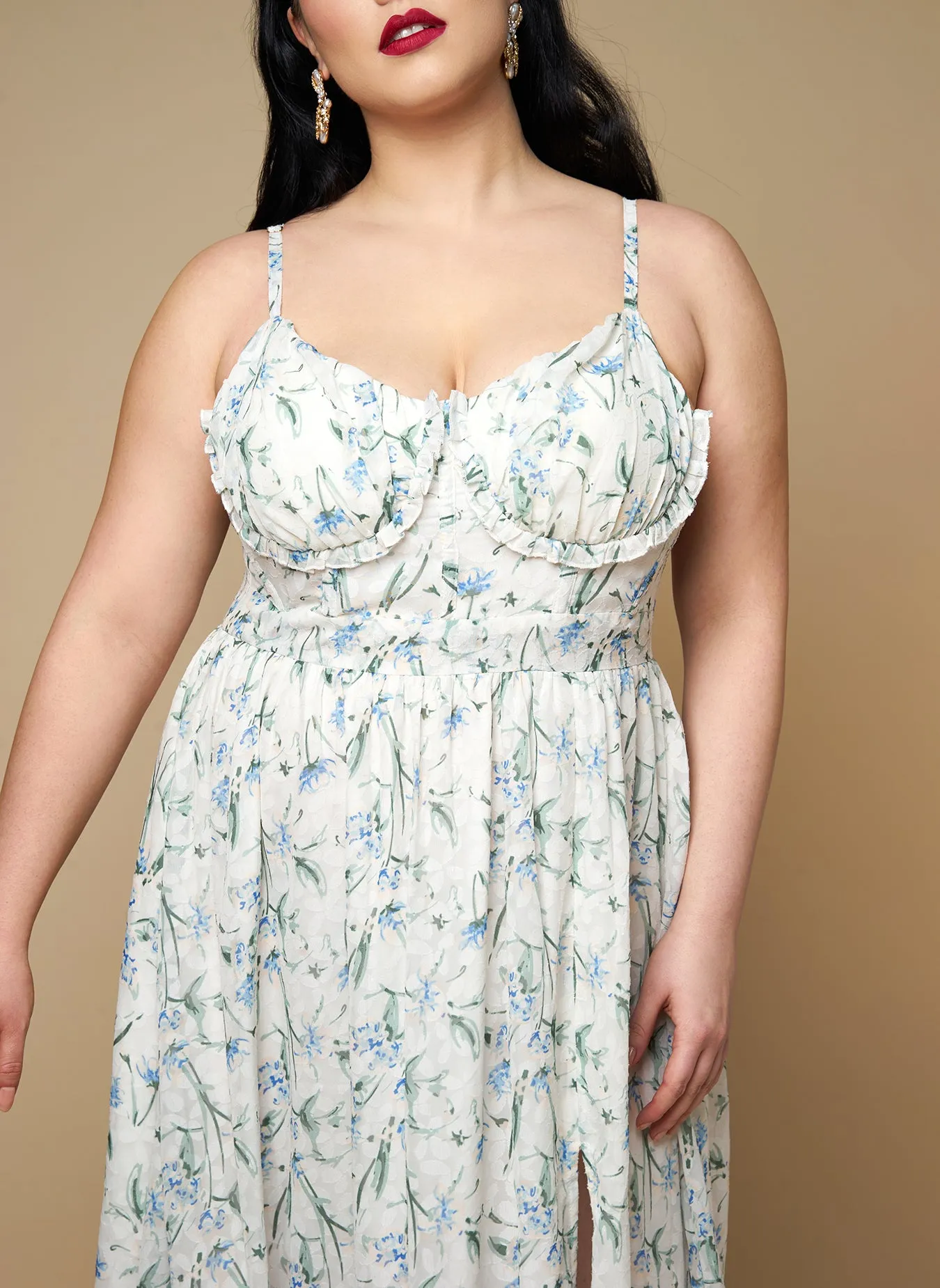 Hyacinth Floral Tiered Maxi Skater Dress sold by Rebdolls product image thumbnail 4