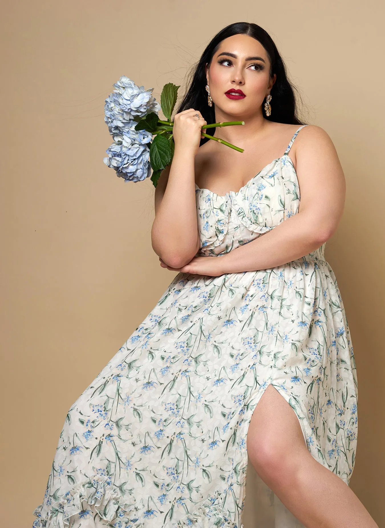 Hyacinth Floral Tiered Maxi Skater Dress sold by Rebdolls product image thumbnail 3