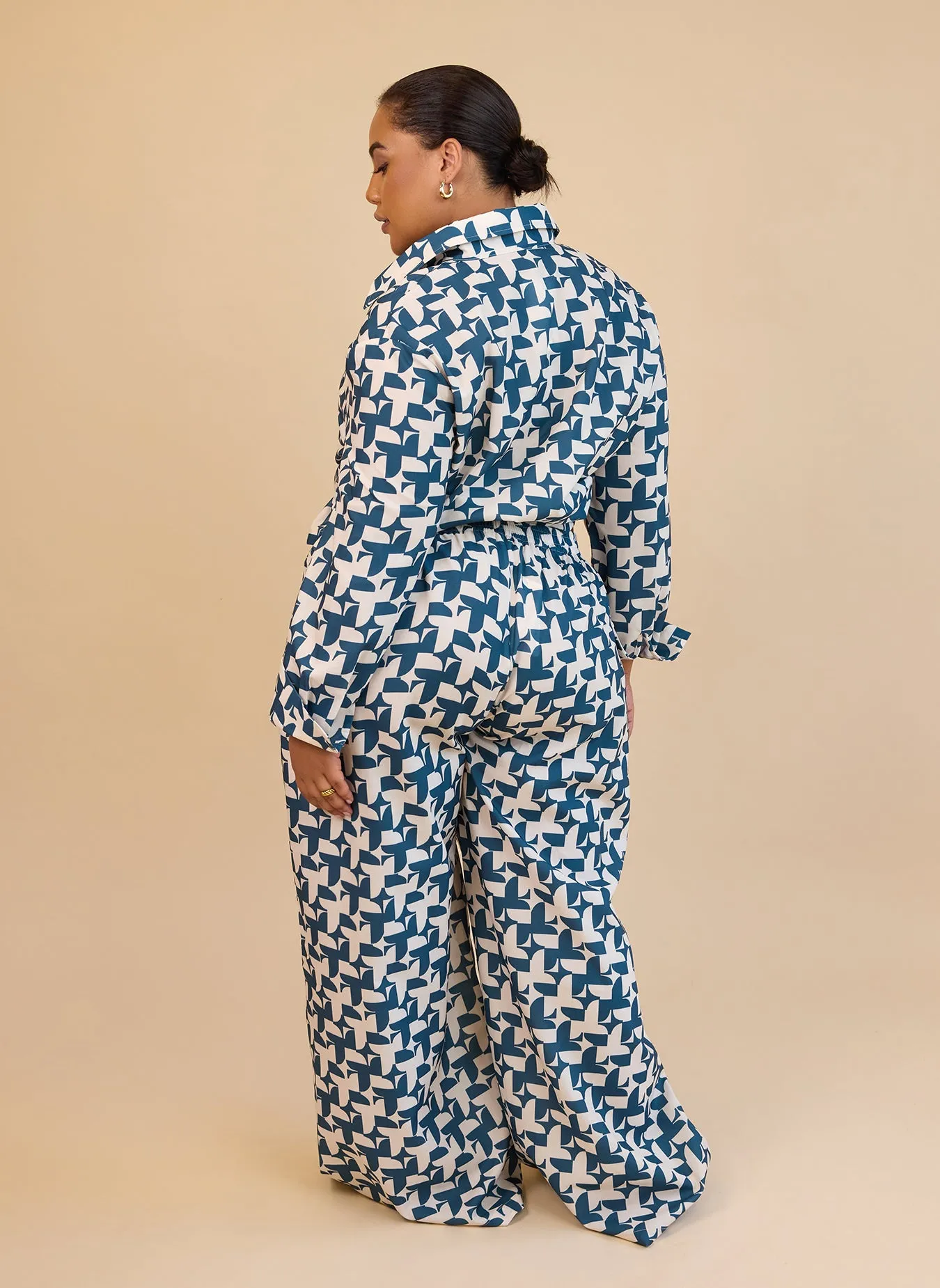 Quinta Abstract Print Wide Leg Pants W. Pockets sold by Rebdolls product image thumbnail 5