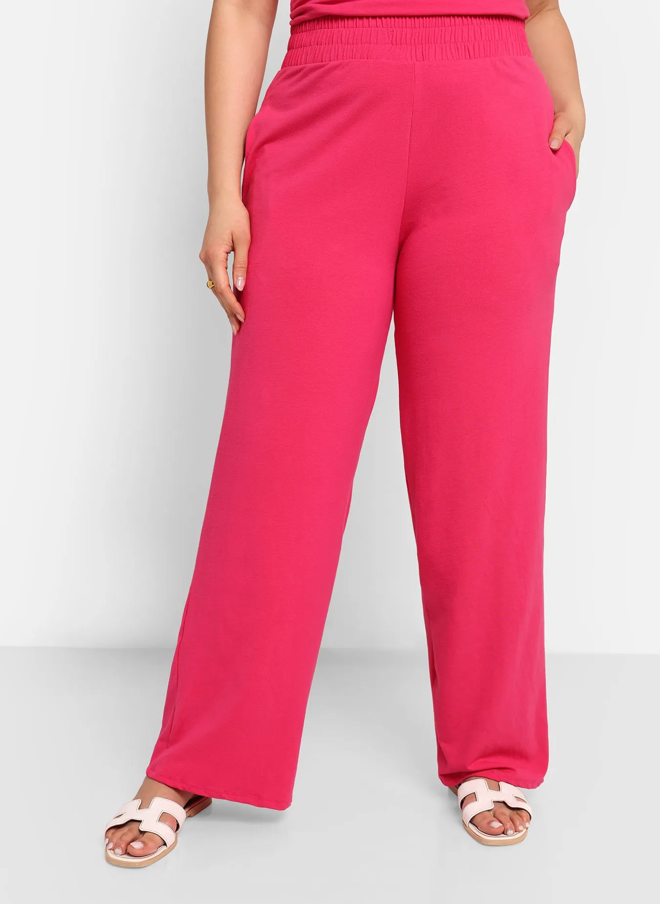 Essential Wide Leg Pants W. Pockets - Fuchsia sold by Rebdolls product image thumbnail 3
