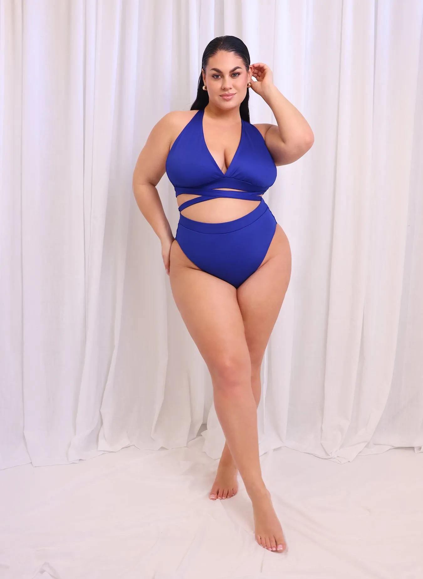 Capri High Waist Bikini Bottom - Royal Blue sold by Rebdolls product image thumbnail 4