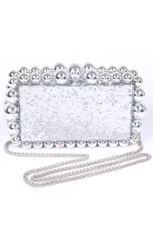 Lola Metallic Beads Clutch sold by Rebdolls