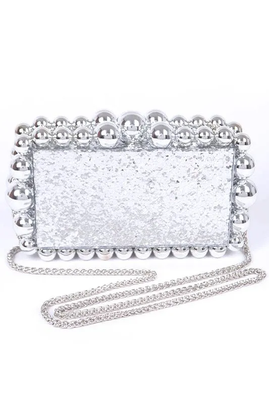 Lola Metallic Beads Clutch sold by Rebdolls