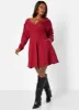 Class Flirt Cotton Off The Shoulder Mini Skater Dress W. Pockets sold by Rebdolls